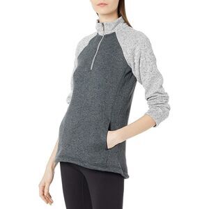 Women's small Quarter Zip Color Block Heathered Fleece shirt